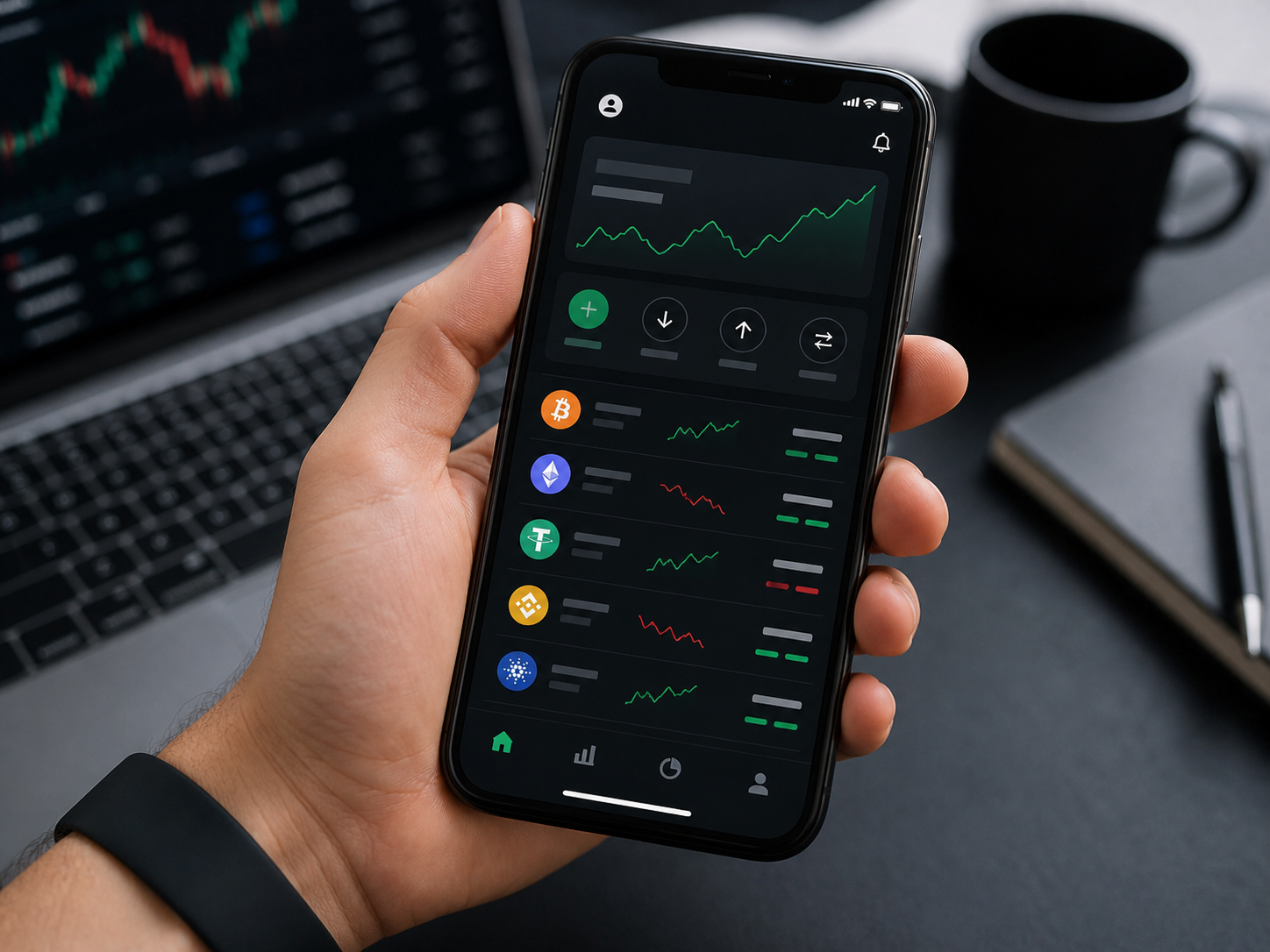 Herramientas moviles de portfolio y mercado